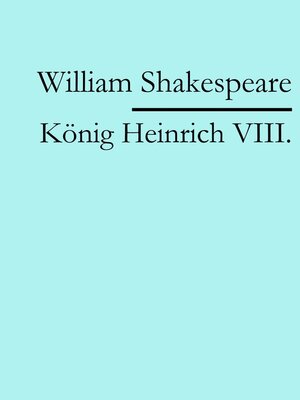 cover image of König Heinrich VIII.